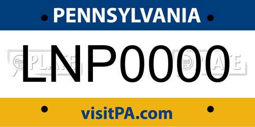 LNP0000 Pennsylvania License Plate