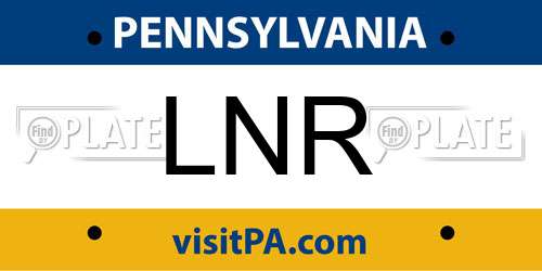 LNR Pennsylvania License Plate