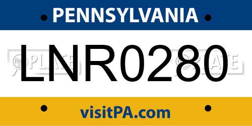 LNR0280 Pennsylvania License Plate