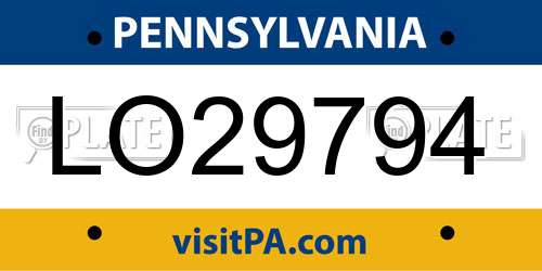 LO29794 Pennsylvania License Plate