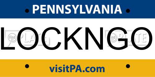 LOCKNGO Pennsylvania License Plate
