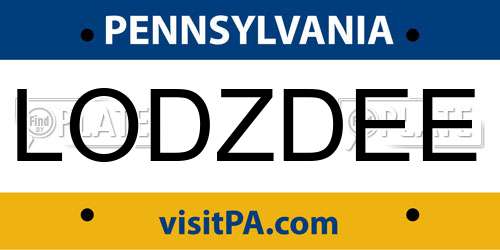 LODZDEE Pennsylvania License Plate