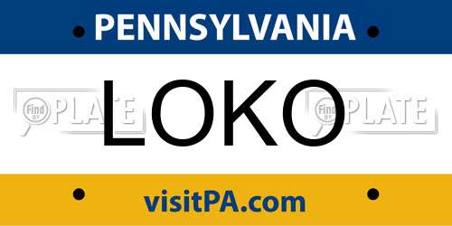 LOKO Pennsylvania License Plate