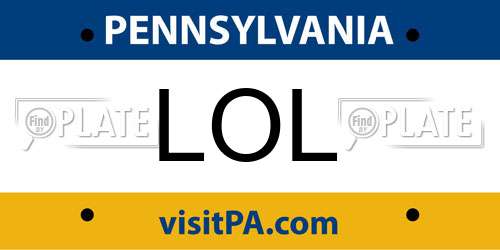 LOL Pennsylvania License Plate