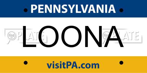 LOONA Pennsylvania License Plate