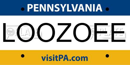 LOOZOEE Pennsylvania License Plate