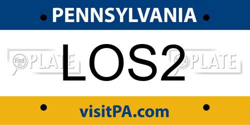 LOS2 Pennsylvania License Plate