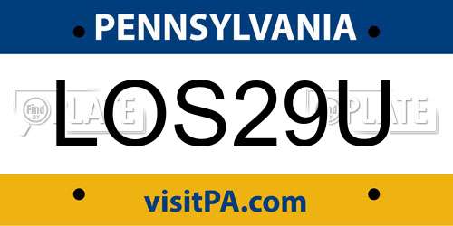 LOS29U Pennsylvania License Plate