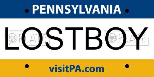 LOSTBOY Pennsylvania License Plate