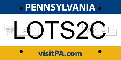 LOTS2C Pennsylvania License Plate