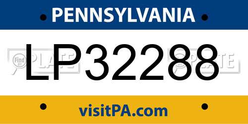 LP32288 Pennsylvania License Plate