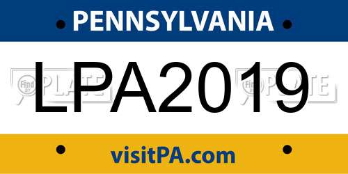 LPA2019 Pennsylvania License Plate