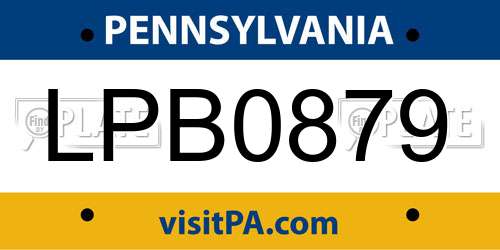 LPB0879 Pennsylvania License Plate