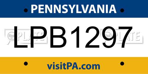 LPB1297 Pennsylvania License Plate