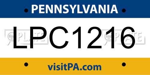 LPC1216 Pennsylvania License Plate