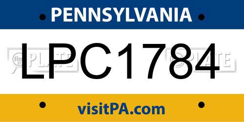 LPC1784 Pennsylvania License Plate