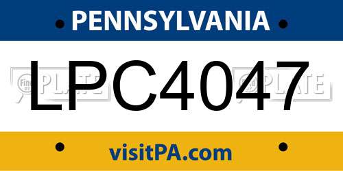 LPC4047 Pennsylvania License Plate