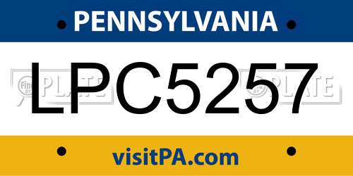 LPC5257 Pennsylvania License Plate