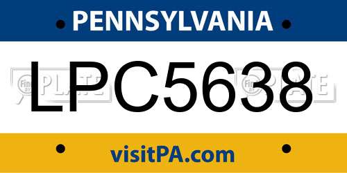 LPC5638 Pennsylvania License Plate