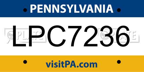 LPC7236 Pennsylvania License Plate