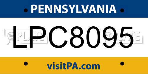 LPC8095 Pennsylvania License Plate