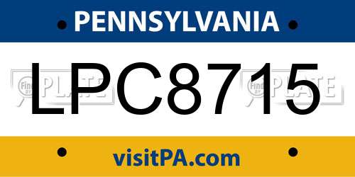 LPC8715 Pennsylvania License Plate