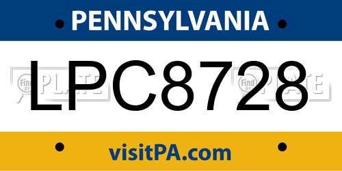 LPC8728 Pennsylvania License Plate