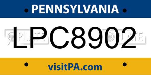 LPC8902 Pennsylvania License Plate