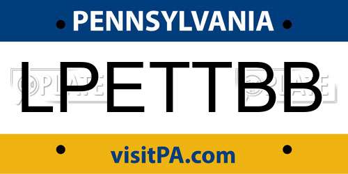 LPETTBB Pennsylvania License Plate