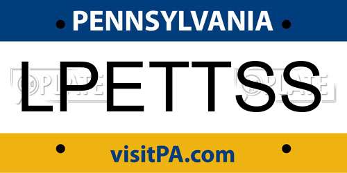 LPETTSS Pennsylvania License Plate