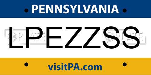 LPEZZSS Pennsylvania License Plate