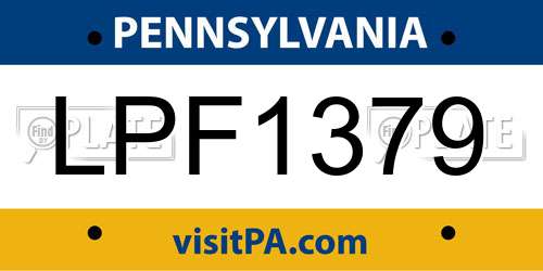 LPF1379 Pennsylvania License Plate