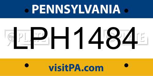 LPH1484 Pennsylvania License Plate