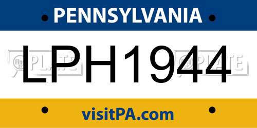 LPH1944 Pennsylvania License Plate