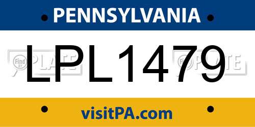 LPL1479 Pennsylvania License Plate