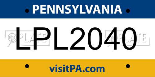 LPL2040 Pennsylvania License Plate