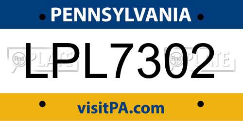 LPL7302 Pennsylvania License Plate
