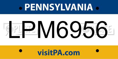 LPM6956 Pennsylvania License Plate