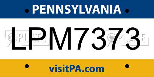 LPM7373 Pennsylvania License Plate