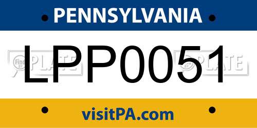 LPP0051 Pennsylvania License Plate