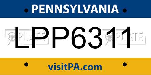 LPP6311 Pennsylvania License Plate