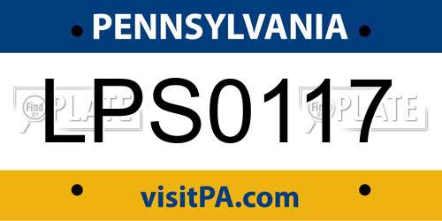 LPS0117 Pennsylvania License Plate