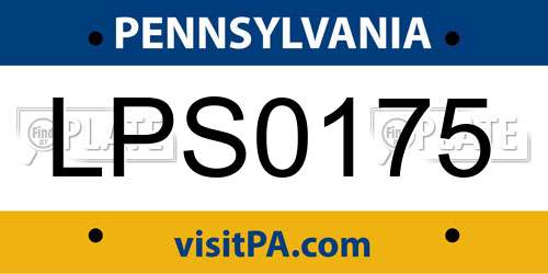LPS0175 Pennsylvania License Plate