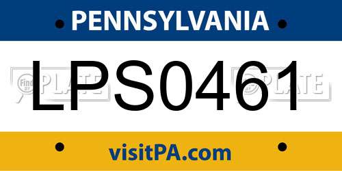 LPS0461 Pennsylvania License Plate