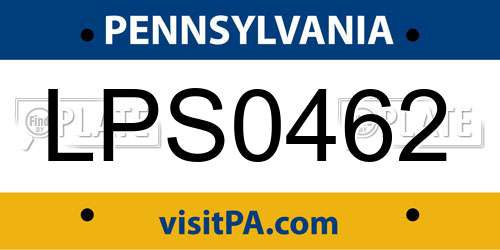 LPS0462 Pennsylvania License Plate