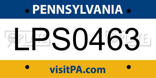 LPS0463 Pennsylvania License Plate