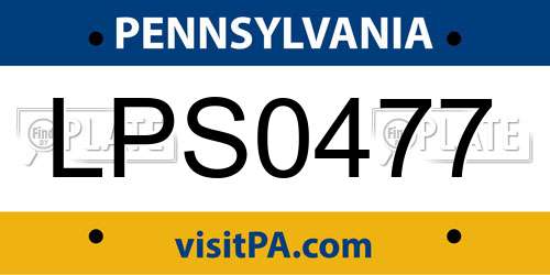 LPS0477 Pennsylvania License Plate