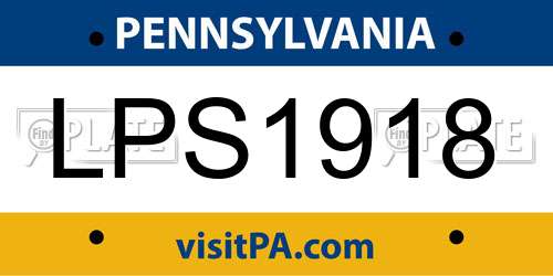 LPS1918 Pennsylvania License Plate