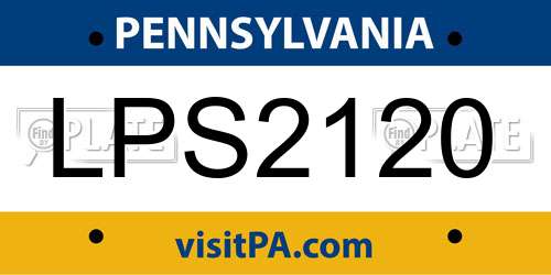 LPS2120 Pennsylvania License Plate