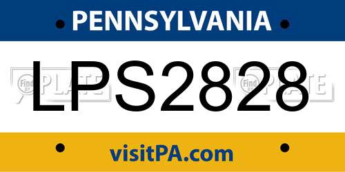 LPS2828 Pennsylvania License Plate